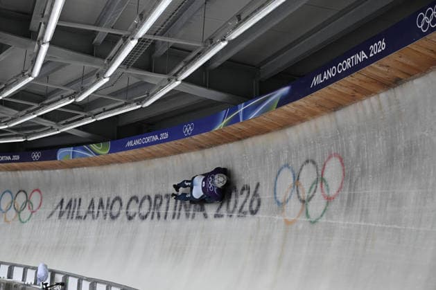 February 9, 2026, Cortina, Veneto, Italy: Firestone Jared from Israel during the Winter Olympic Games, Olympische Spiele, Olympia, OS Milano Cortina 2026, in Cortina Sliding Centre , on February 9 2026, in Cortina, Italy Cortina Italy - ZUMAm345 20260209_oly_m345_033 Copyright: xFedericoxManonix