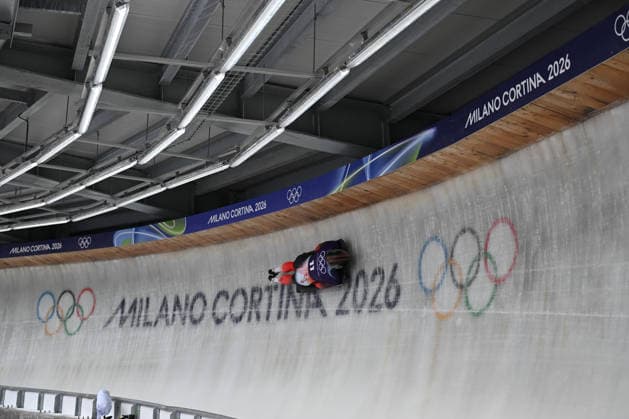 February 9, 2026, Cortina, Veneto, Italy: Maier Samuel from Austria during the Winter Olympic Games, Olympische Spiele, Olympia, OS Milano Cortina 2026, in Cortina Sliding Centre , on February 9 2026, in Cortina, Italy Cortina Italy - ZUMAm345 20260209_oly_m345_038 Copyright: xFedericoxManonix