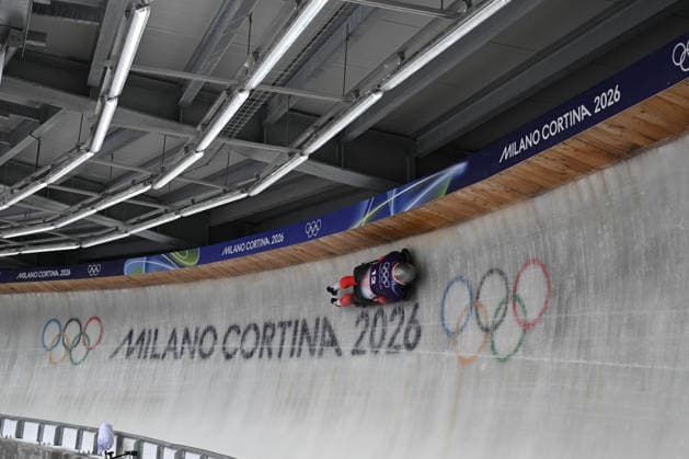 February 9, 2026, Cortina, Veneto, Italy: Auer Florian from Austria during the Winter Olympic Games, Olympische Spiele, Olympia, OS Milano Cortina 2026, in Cortina Sliding Centre , on February 9 2026, in Cortina, Italy Cortina Italy - ZUMAm345 20260209_oly_m345_039 Copyright: xFedericoxManonix
