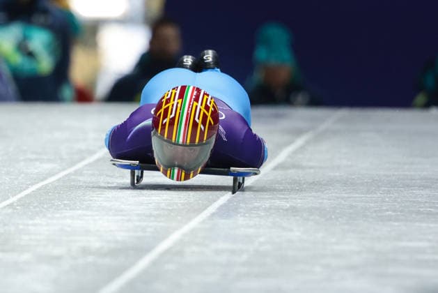 Milano Cortina 2026 - XXV Olympic Winter games, Winterspiele,Spiele, Summer games Cortina D Ampezzo - Italy Monday , February 9 , 2026 Skeleton - Men s Training GASPARI Mattia (ITA)  Copyright: xLucianoxMariaxBisi IPAxSportx xipa-agency.netx xx IPA_71174274 IPA_Agency_IPA71174274