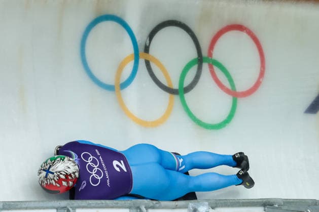 Milano Cortina 2026 - XXV Olympic Winter games, Winterspiele,Spiele, Summer games Cortina D Ampezzo - Italy Monday , February 9 , 2026 Skeleton - Men s Training BAGNIS Amedeo (ITA)  Copyright: xLucianoxMariaxBisi IPAxSportx xipa-agency.netx xx IPA_71174280 IPA_Agency_IPA71174280