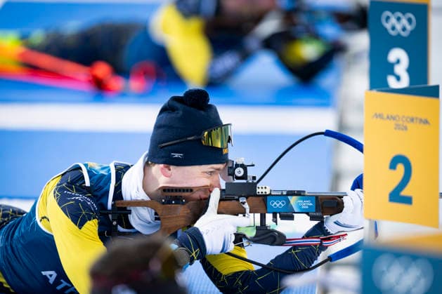 ANTERSELVA, ITALY 20260209 Biathlete Martin Ponsilouma during today s training for the distance race during the Winter Olympics in Milan Cortina. ANTERSELVA ITALY x10050x *** ANTERSELVA, ITALY 20260209 Biathlete Martin Ponsilouma during today s training for the distance race during the Winter Olympics in Milan Cortina ANTERSELVA ITALY x10050x  Copyright: xPontusxLundahl TTx 2026 OLYMPICS BIB SHOOTING TRAINING