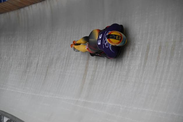 GIOCHI OLIMPICI - Olimpiadi Invernali Milano-Cortina 2026 - Skeleton Grotheer Christopher from Germany during the Winter Olympic Games, Olympische Spiele, Olympia, OS Milano Cortina 2026, in Cortina Sliding Centre , on February 9 2026, in Cortina, Italy Cortina D Ampezzo Italy  Copyright: xIPAxSport ABACAx