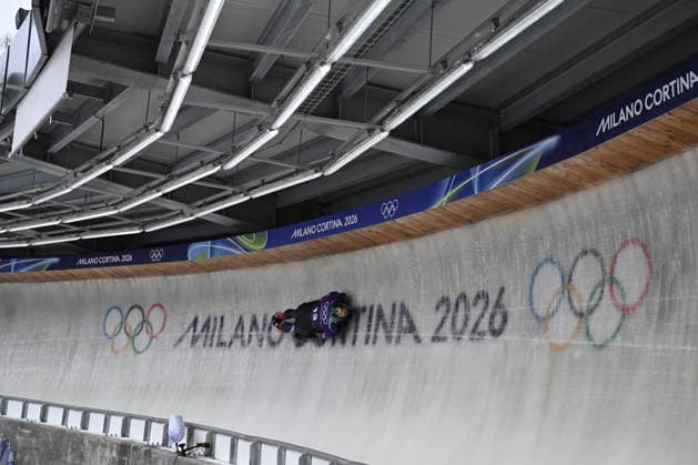GIOCHI OLIMPICI - Olimpiadi Invernali Milano-Cortina 2026 - Skeleton Jung Seunggi from Republic of Korea during the Winter Olympic Games, Olympische Spiele, Olympia, OS Milano Cortina 2026, in Cortina Sliding Centre , on February 9 2026, in Cortina, Italy Cortina D Ampezzo Italy  Copyright: xIPAxSport ABACAx