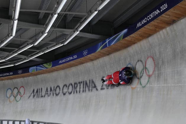 GIOCHI OLIMPICI - Olimpiadi Invernali Milano-Cortina 2026 - Skeleton Buff Vinzenz from Switzerland during the Winter Olympic Games, Olympische Spiele, Olympia, OS Milano Cortina 2026, in Cortina Sliding Centre , on February 9 2026, in Cortina, Italy Cortina D Ampezzo Italy  Copyright: xIPAxSport ABACAx