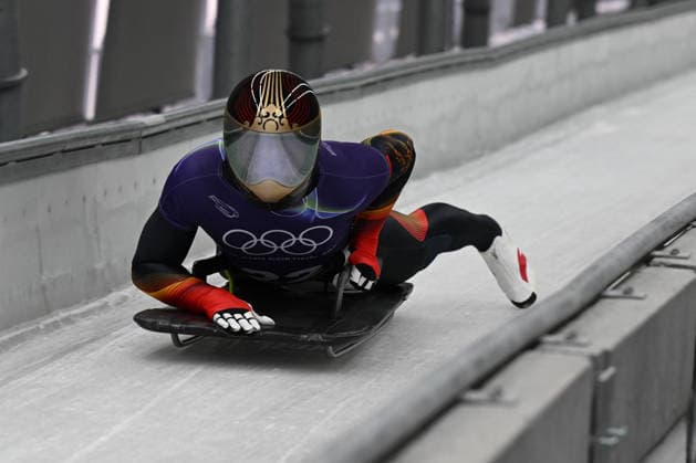 GIOCHI OLIMPICI - Olimpiadi Invernali Milano-Cortina 2026 - Skeleton Chen Wenhao from People s Republic of China during the Winter Olympic Games, Olympische Spiele, Olympia, OS Milano Cortina 2026, in Cortina Sliding Centre , on February 9 2026, in Cortina, Italy Cortina D Ampezzo Italy  Copyright: xIPAxSport ABACAx
