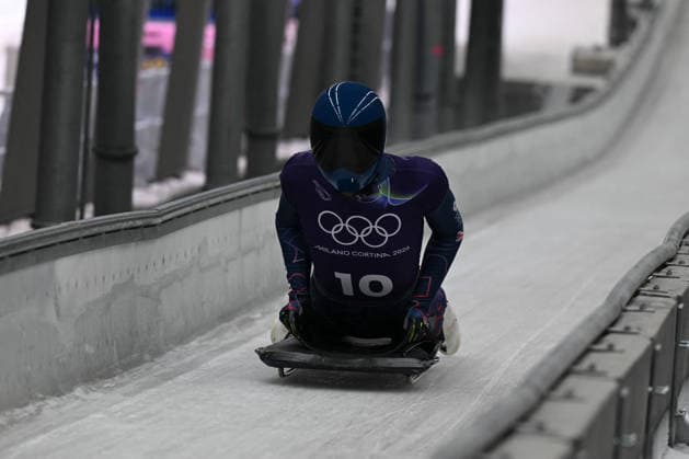 GIOCHI OLIMPICI - Olimpiadi Invernali Milano-Cortina 2026 - Skeleton Wyatt Marcus from Great Britain during the Winter Olympic Games, Olympische Spiele, Olympia, OS Milano Cortina 2026, in Cortina Sliding Centre , on February 9 2026, in Cortina, Italy Cortina D Ampezzo Italy  Copyright: xIPAxSport ABACAx