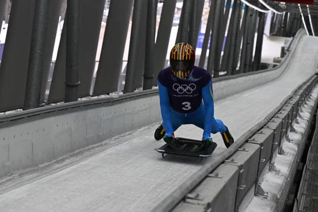 GIOCHI OLIMPICI - Olimpiadi Invernali Milano-Cortina 2026 - Skeleton Gaspari Mattia from Italy during the Winter Olympic Games, Olympische Spiele, Olympia, OS Milano Cortina 2026, in Cortina Sliding Centre , on February 9 2026, in Cortina, Italy Cortina D Ampezzo Italy  Copyright: xIPAxSport ABACAx