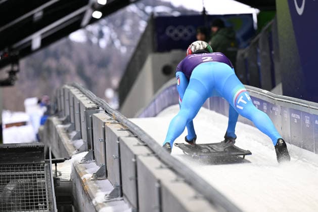 GIOCHI OLIMPICI - Olimpiadi Invernali Milano-Cortina 2026 - Skeleton Bagnis Amedeo from Italy during the Winter Olympic Games, Olympische Spiele, Olympia, OS Milano Cortina 2026, in Cortina Sliding Centre , on February 9 2026, in Cortina, Italy Cortina D Ampezzo Italy  Copyright: xIPAxSport ABACAx