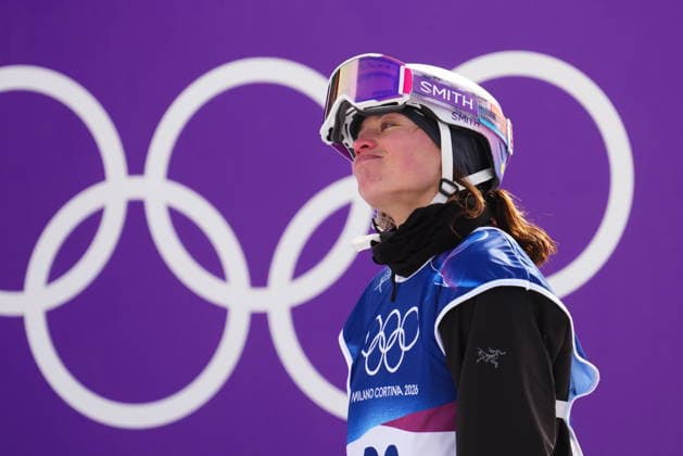 February 9, 2026, Livigno, Italy: Naomi Urness, of Canada, reacts after her third run as she competes in the women s freeski slopestyle final at the Milano Cortina 2026 Winter Olympic Games, Olympische Spiele, Olympia, OS in Livigno, Italy on Monday, Feb. 9, 2026. Canada News - February 9, 2026  - ZUMAc35_ 20260209_zaf_c35_028 Copyright: xSeanxKilpatrickx