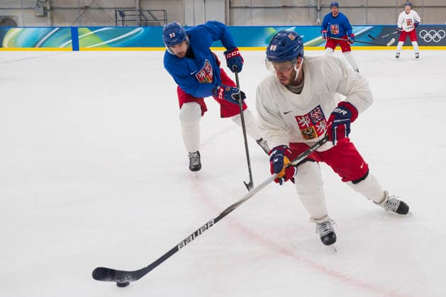 Czech David Pastrnak in action during the training session during the Milano Cortina 2026 Winter Olympic Games, Olympische Spiele, Olympia, OS in Milan, Italy, on February 9, 2026. (CTKxPhoto MichalxKamaryt) CTKPhotoP2026020905343  CTKPhotoP2026020905343