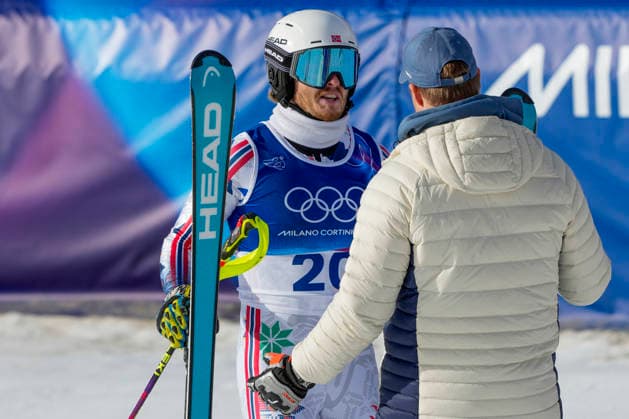 Winter Olympics in Milan Cortina 2026 Bormio, Italy 20260209. Alte Lie McGrath and Adrian Smiseth Sejersted from Norway compete in the men s alpine downhill slalom team competition during the Milan Cortina 2026 Winter Olympics. Photo: Cornelius Poppe NTB Bormio Italy EDITORIAL USE ONLY. RESTRICTED USE FOR BETTING COMPANIES Ref:_SPO1FqUZwMHUoo.jpg *** Winter Olympics in Milan Cortina 2026 Bormio, Italy 20260209 Alte Lie McGrath and Adrian Smiseth Sejersted from Norway compete in the men s alpine downhill slalom team competition during the Milan Cortina 2026 Winter Olympics Photo Cornelius Poppe NTB Bormio Italy EDITORIAL USE ONLY RESTRICTED USE FOR BETTING COMPANIES  Copyright: xCorneliusxPoppex xNTBx