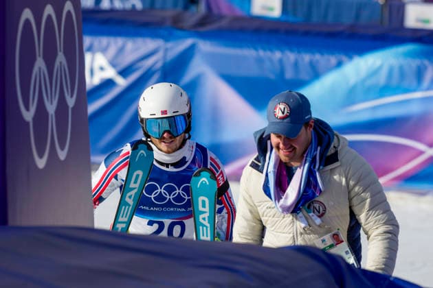 Winter Olympics in Milan Cortina 2026 Bormio, Italy 20260209. Alte Lie McGrath and Adrian Smiseth Sejersted from Norway compete in the men s alpine downhill slalom team competition during the Milan Cortina 2026 Winter Olympics. Photo: Cornelius Poppe NTB Bormio Italy EDITORIAL USE ONLY. RESTRICTED USE FOR BETTING COMPANIES Ref:_SPOG6nnFWpQBxk.jpg *** Winter Olympics in Milan Cortina 2026 Bormio, Italy 20260209 Alte Lie McGrath and Adrian Smiseth Sejersted from Norway compete in the men s alpine downhill slalom team competition during the Milan Cortina 2026 Winter Olympics Photo Cornelius Poppe NTB Bormio Italy EDITORIAL USE ONLY RESTRICTED USE FOR BETTING COMPANIES  Copyright: xCorneliusxPoppex xNTBx