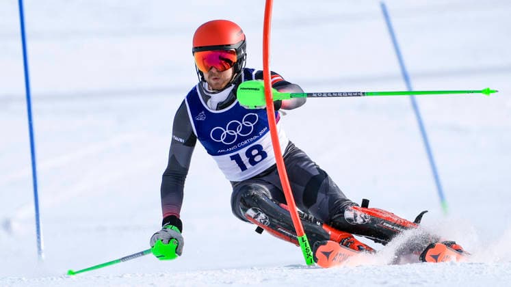 OLYMPICS - Winter Olympic Games, Olympische Spiele, Olympia, OS Milano Cortina 2026 BORMIO,ITALY,09.FEB.26 - OLYMPICS, ALPINE SKIING - Winter Olympic Games Milano Cortina 2026, team combined, slalom, men. Image shows Fabio Gstrein (AUT).  GEPAxpictures xWolfgangxGrebien