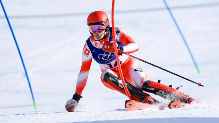 OLYMPICS - Winter Olympic Games, Olympische Spiele, Olympia, OS Milano Cortina 2026 BORMIO,ITALY,09.FEB.26 - OLYMPICS, ALPINE SKIING - Winter Olympic Games Milano Cortina 2026, team combined, slalom, men. Image shows Tanguy Nef (SUI).  GEPAxpictures xWolfgangxGrebien