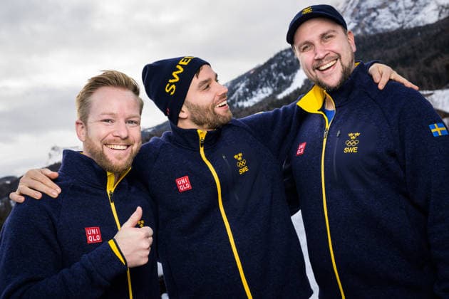 260209 Niklas Edin, Oskar Eriksson and head coach Fredrik Lindberg of the Swedish national men s curling team at a press meet during day 3 of the 2026 Winter Olympics on February 9, 2026 in Cortina. Photo: Joel Marklund BILDBYRAN kod JM JM0785 bbeng curling Olympic Games, Olympische Spiele, Olympia, OS olympics winter olympics os ol olympiska spel vinter-os olympiske leker milano cortina 2026 milan cortina 2026 milano cortina 2026 olympic games milano cortina 2026 winter olympic games milano cortina-os milano cortina-ol vinter-ol pressträff Sverige Sweden *** 260209 Niklas Edin, Oskar Eriksson and head coach Fredrik Lindberg of the Swedish national men s curling team at a press meet during day 3 of the 2026 Winter Olympics on February 9, 2026 in Cortina Photo Joel Marklund BILDBYRAN kod JM JM0785 bbeng curling olympic games olympics winter olympics os ol olympiska spel vinter os olympiske leker milano cortina 2026 milan cortina 2026 milano cortina 2026 olympic games milano cortina 2026 winter olympic games milano cortina os milano cortina ol vinter ol pressträff Sverige Sweden  Copyright: JOELxMARKLUND BB260209JM014