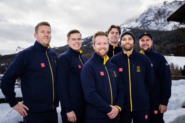 260209 Coach Alexander Lindström, Christoffer Sundgren, Niklas Edin, Simon Olofsson, Oskar Eriksson and head coach Fredrik Lindberg of the Swedish national men s curling team pose for a group picture at a press meet during day 3 of the 2026 Winter Olympics on February 9, 2026 in Cortina. Photo: Joel Marklund BILDBYRAN kod JM JM0785 bbeng curling Olympic Games, Olympische Spiele, Olympia, OS olympics winter olympics os ol olympiska spel vinter-os olympiske leker milano cortina 2026 milan cortina 2026 milano cortina 2026 olympic games milano cortina 2026 winter olympic games milano cortina-os milano cortina-ol vinter-ol pressträff Sverige Sweden *** 260209 Coach Alexander Lindström, Christoffer Sundgren, Niklas Edin, Simon Olofsson, Oskar Eriksson and head coach Fredrik Lindberg of the Swedish national men s curling team pose for a group picture at a press meet during day 3 of the 2026 Winter Olympics on February 9, 2026 in Cortina Photo Joel Marklund BILDBYRAN kod JM JM0785 bbeng curling olympic games olympics winter olympics os ol olympiska spel vinter os olympiske leker milano cortina 2026 milan cortina 2026 milano cortina 2026 olympic games milano cortina 2026 winter olympic games milano cortina os milano cortina ol vinter ol pressträff Sverige Sweden  Copyright: JOELxMARKLUND BB260209JM016