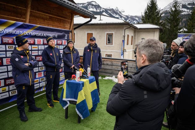 260209 Coach Anders Högberg, Team manager Anders Byström, Ida Ingemarsdotter and Stefan Thomson of the Swedish national cross-country skiing team at a press meet during day 3 of the 2026 Winter Olympics on February 9, 2026 in Val di Fiemme. Photo: Maxim Thore BILDBYRAN kod MT MT0967 skidor cross-country skiing langrenn Olympic Games, Olympische Spiele, Olympia, OS olympics winter olympics os ol olympiska spel vinter-os olympiske leker milano cortina 2026 milan cortina 2026 milano cortina 2026 olympic games milano cortina 2026 winter olympic games milano cortina-os milano cortina-ol vinter-ol 3 bbeng sverige pressträff *** 260209 Coach Anders Högberg, Team manager Anders Byström, Ida Ingemarsdotter and Stefan Thomson of the Swedish national cross country skiing team at a press meet during day 3 of the 2026 Winter Olympics on February 9, 2026 in Val di Fiemme Photo Maxim Thore BILDBYRAN kod MT MT0967 skidor cross country skiing langrenn olympic games olympics winter olympics os ol olympiska spel vinter os olympiske leker milano cortina 2026 milan cortina 2026 milano cortina 2026 olympic games milano cortina 2026 winter olympic games milano cortina os milano cortina ol vinter ol 3 bbeng sverige pressträff  Copyright: MAXIMxTHORE BB260209MT077