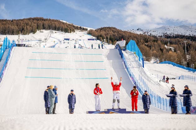 260209 Eileen Gu of China, Mathilde Gremaud of Switzerland and Megan Oldham of Canada at the medal ceremony after women™s freestyle skiing slopestyle final during day 3 of the 2026 Winter Olympics on February 9, 2026 in Livigno. Photo: Vegard Grott BILDBYRAN kod VG VG0866 bbeng Olympic Games, Olympische Spiele, Olympia, OS olympics winter olympics os ol olympiska spel vinter-os olympiske leker milano cortina 2026 milan cortina 2026 milano cortina 2026 olympic games milano cortina 2026 winter olympic games milano cortina-os milano cortina-ol vinter-ol finale freeskiing slopestyle freeski freestyle friski dam kina kanada sveits *** 260209 Eileen Gu of China, Mathilde Gremaud of Switzerland and Megan Oldham of Canada at the medal ceremony after women™s freestyle skiing slopestyle final during day 3 of the 2026 Winter Olympics on February 9, 2026 in Livigno Photo Vegard Grott BILDBYRAN code VG VG0866 bbeng olympic games olympics winter olympics os ol olympic games winter os olympic games milano cortina 2026 milan cortina 2026 milano cortina 2026 olympic games milano cortina 2026 winter olympic games milano cortina os milano cortina ol winter ol final freeskiing slopestyle freeski freestyle friski dam kina kanada switzerland  Copyright: VEGARDxGRoTT BB260209VG012