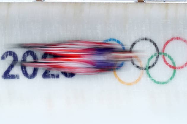 Austria ™s EGLE Selina KIPP Lara Michaela during Luge Women™s doubles official training at the Cortina Sliding Centre at the Milano Cortina 2026 Winter Olympics, in Cortina (Italy) February 9 , 2026 (Spada LaPresse)  Copyright: xSpada LaPressex