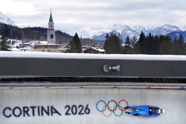 Italy ™s VOETTER Andrea OBERHOFER Marion during Luge Women™s doubles official training at the Cortina Sliding Centre at the Milano Cortina 2026 Winter Olympics, in Cortina (Italy) February 9 , 2026 (Spada LaPresse)  Copyright: xSpada LaPressex