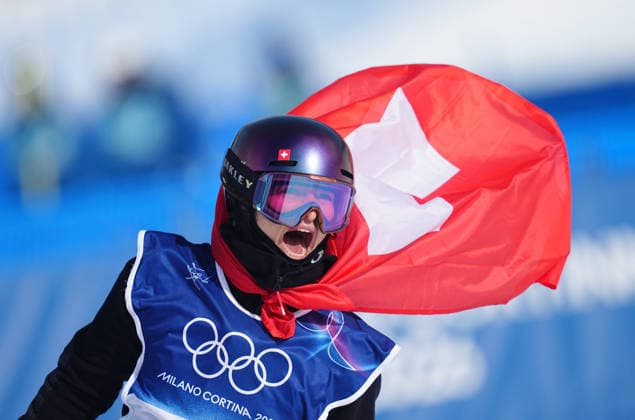 Mathilde Gremaud (Switzerland) celebrates winning gold during the Women s Freeski Slopestyle Freestyle Skiing competition on Day 3 of the Milano Cortina 2026 Winter Olympic Games, Olympische Spiele, Olympia, OS at Livigno Snow Park on February 9, 2026 in Livigno, Italy. Thor Wegner DeFodi Images (Photo by DeFodi Images) - *** Mathilde Gremaud Switzerland celebrates winning gold during the Women s Freeski Slopestyle Freestyle Skiing competition on Day 3 of the Milano Cortina 2026 Winter Olympic games at Livigno Snow Park on February 9, 2026 in Livigno, Italy Thor Wegner DeFodi Images Photo by DeFodi Images