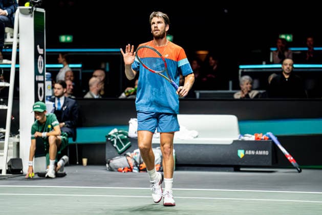 2026-02-09 ABN AMRO Open - Day One ROTTERDAM, NETHERLANDS - FEBRUARY 9: Cameron Norrie thanks the fans during Day One of the ABN AMRO Open at Rotterdam Ahoy on February 9, 2026 in Rotterdam, Netherlands. (Photo by Gabriel Calvino Alonso BSR Agency) Rotterdam Netherlands Content not available for redistribution in The Netherlands directly or indirectly through any third parties. Copyright: xBSRxAgencyx