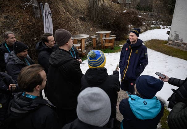 260209 Alvar Myhlback of the Swedish national cross-country skiing team at a press meet during day 3 of the 2026 Winter Olympics on February 9, 2026 in Val di Fiemme. Photo: Maxim Thore BILDBYRAN kod MT MT0967 skidor cross-country skiing langrenn Olympic Games, Olympische Spiele, Olympia, OS olympics winter olympics os ol olympiska spel vinter-os olympiske leker milano cortina 2026 milan cortina 2026 milano cortina 2026 olympic games milano cortina 2026 winter olympic games milano cortina-os milano cortina-ol vinter-ol 3 bbeng sverige pressträff *** 260209 Alvar Myhlback of the Swedish national cross country skiing team at a press meet during day 3 of the 2026 Winter Olympics on February 9, 2026 in Val di Fiemme Photo Maxim Thore BILDBYRAN kod MT MT0967 skidor cross country skiing langrenn olympic games olympics winter olympics os ol olympiska spel vinter os olympiske leker milano cortina 2026 milan cortina 2026 milano cortina 2026 olympic games milano cortina 2026 winter olympic games milano cortina os milano cortina ol vinter ol 3 bbeng sverige pressträff  Copyright: MAXIMxTHORE BB260209MT103