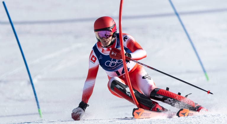 OLYMPICS - Winter Olympic Games, Olympische Spiele, Olympia, OS Milano Cortina 2026 BORMIO,ITALY,09.FEB.26 - OLYMPICS, ALPINE SKIING - Winter Olympic Games Milano Cortina 2026, team combined, slalom, men. Image shows Tanguy Nef (SUI).  GEPAxpictures xWolfgangxGrebien