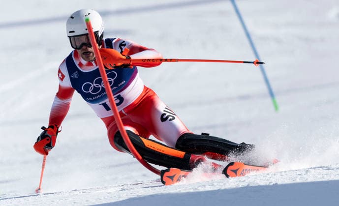OLYMPICS - Winter Olympic Games, Olympische Spiele, Olympia, OS Milano Cortina 2026 BORMIO,ITALY,09.FEB.26 - OLYMPICS, ALPINE SKIING - Winter Olympic Games Milano Cortina 2026, team combined, slalom, men. Image shows Daniel Yule (SUI).  GEPAxpictures xWolfgangxGrebien