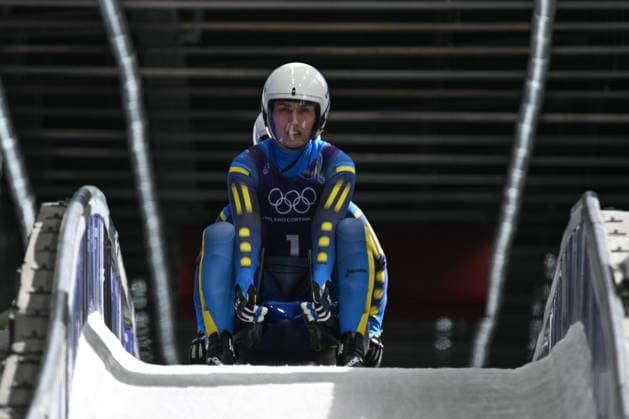 February 9, 2026, Cortina, Veneto, Italy: Stetskiv Olena and Mokh Oleksandra from Ukraine during the Winter Olympic Games, Olympische Spiele, Olympia, OS Milano Cortina 2026, in Cortina Sliding Centre , on February 9 2026, in Cortina, Italy Olympics 2026: Milano Cortina: Luge Women S  - ZUMAm345 20260209_oly_m345_058 Copyright: xFedericoxManonix