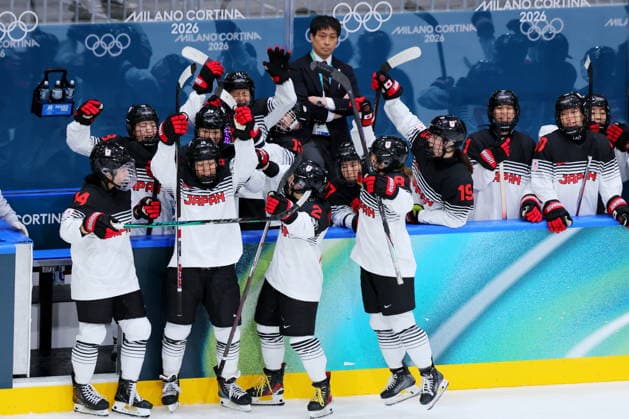 Japan team group, Mannschaftsbild, Totale (JPN), FEBRUARY 9, 2026 - Ice hockey, Eishockey : Women s Preliminary Round - Group B match between Japan and Italy during the Milano Cortina 2026 Olympic Winter games, Winterspiele,Spiele, Summer games at Milano Rho Ice Hockey Arena in Milan, Italy. Noxthirdxpartyxsales  aflo_319094426