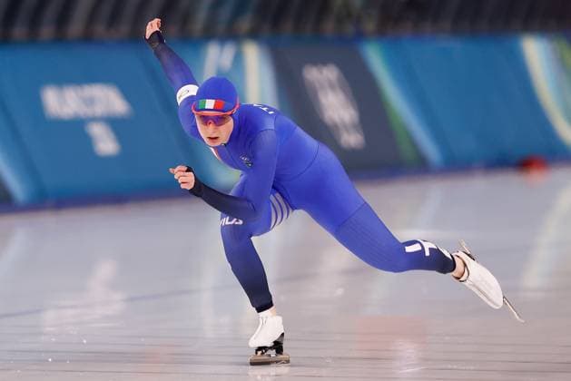 MILAN , 09-02-2026 , Milano Speed skating, Eisschnelllauf Stadium , season 2025 2026 , Olympic Winter games, Winterspiele,Spiele, Summer games 2026 - Speed Skating 1000m ladies, Picture shows Maybritt Vigl Olympic Winter Games 2026 - Speed Skating 1000m ladies  x201439282x Copyright: