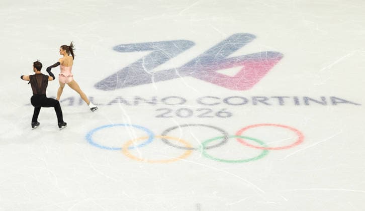 February 9, 2026, Milan, Lombardy, Italy: LAURENCE FOURNIER BEAUDRY and GUILLAUME CIZERON of France practice their Ice Dance Rhythm Dance of the Figure skating, Eiskunstlauf Team Event at the Milano Cortina 2026 Winter Olympic Games, Olympische Spiele, Olympia, OS Olympics 2026: Milano Cortina: Figure Skating Ice Dance Rhythm Dance  - ZUMAc179 20260209_oly_c179_004 Copyright: xMickaelxChavetx