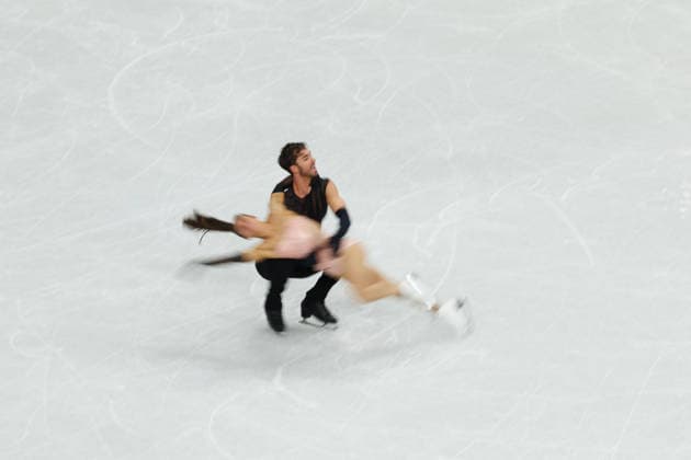 February 9, 2026, Milan, Lombardy, Italy: LAURENCE FOURNIER BEAUDRY and GUILLAUME CIZERON of France practice their Ice Dance Rhythm Dance of the Figure skating, Eiskunstlauf Team Event at the Milano Cortina 2026 Winter Olympic Games, Olympische Spiele, Olympia, OS Milan Italy - ZUMAc179 20260209_oly_c179_012 Copyright: xMickaelxChavetx