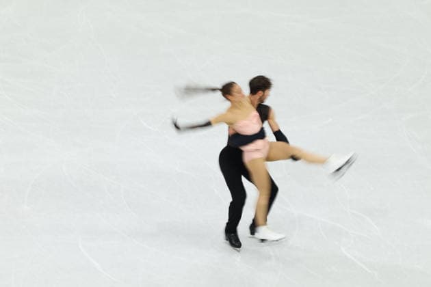 February 9, 2026, Milan, Lombardy, Italy: LAURENCE FOURNIER BEAUDRY and GUILLAUME CIZERON of France practice their Ice Dance Rhythm Dance of the Figure skating, Eiskunstlauf Team Event at the Milano Cortina 2026 Winter Olympic Games, Olympische Spiele, Olympia, OS Olympics 2026: Milano Cortina: Figure Skating Ice Dance Rhythm Dance  - ZUMAc179 20260209_oly_c179_018 Copyright: xMickaelxChavetx