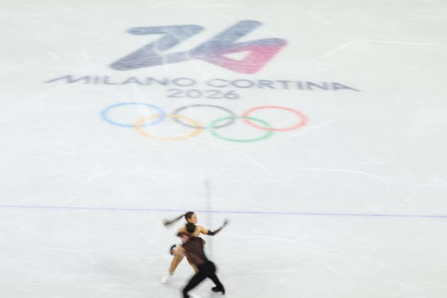 February 9, 2026, Milan, Lombardy, Italy: LAURENCE FOURNIER BEAUDRY and GUILLAUME CIZERON of France practice their Ice Dance Rhythm Dance of the Figure skating, Eiskunstlauf Team Event at the Milano Cortina 2026 Winter Olympic Games, Olympische Spiele, Olympia, OS Olympics 2026: Milano Cortina: Figure Skating Ice Dance Rhythm Dance  - ZUMAc179 20260209_oly_c179_020 Copyright: xMickaelxChavetx