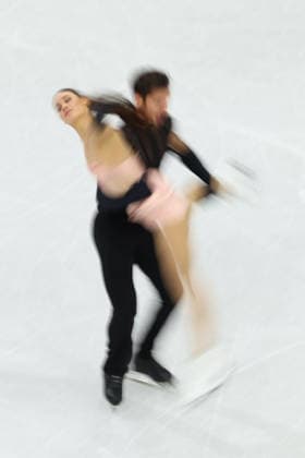 February 9, 2026, Milan, Lombardy, Italy: LAURENCE FOURNIER BEAUDRY and GUILLAUME CIZERON of France practice their Ice Dance Rhythm Dance of the Figure skating, Eiskunstlauf Team Event at the Milano Cortina 2026 Winter Olympic Games, Olympische Spiele, Olympia, OS Olympics 2026: Milano Cortina: Figure Skating Ice Dance Rhythm Dance  - ZUMAc179 20260209_oly_c179_022 Copyright: xMickaelxChavetx