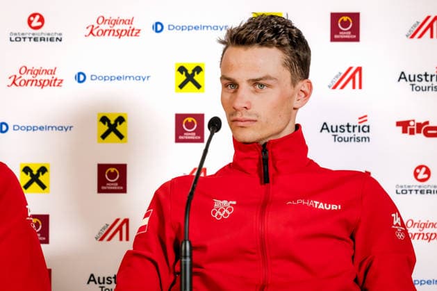 OLYMPICS - Winter Olympic Games, Olympische Spiele, Olympia, OS Milano Cortina 2026 VAL DI FIEMME,ITALY,09.FEB.26 - OLYMPICS, NORDIC SKIING, NORDIC COMBINED - Winter Olympic Games Milano Cortina 2026, press conference, PK, Pressekonferenz Ski Austria. Image shows Johannes Lamparter (AUT).  GEPAxpictures xMatthiasxTrinkl