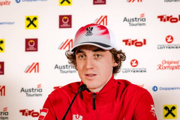 OLYMPICS - Winter Olympic Games, Olympische Spiele, Olympia, OS Milano Cortina 2026 VAL DI FIEMME,ITALY,09.FEB.26 - OLYMPICS, NORDIC SKIING, NORDIC COMBINED - Winter Olympic Games Milano Cortina 2026, press conference, PK, Pressekonferenz Ski Austria. Image shows Thomas Rettenegger (AUT).  GEPAxpictures xMatthiasxTrinkl