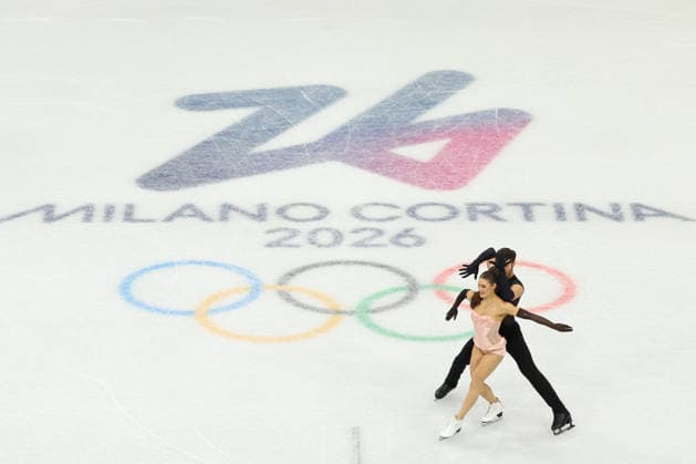 February 9, 2026, Milan, Lombardy, Italy: LAURENCE FOURNIER BEAUDRY and GUILLAUME CIZERON of France practice their Ice Dance Rhythm Dance of the Figure skating, Eiskunstlauf Team Event at the Milano Cortina 2026 Winter Olympic Games, Olympische Spiele, Olympia, OS Olympics 2026: Milano Cortina: Figure Skating Ice Dance Rhythm Dance  - ZUMAc179 20260209_oly_c179_037 Copyright: xMickaelxChavetx