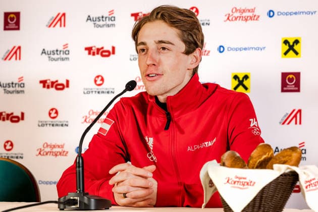 OLYMPICS - Winter Olympic Games, Olympische Spiele, Olympia, OS Milano Cortina 2026 VAL DI FIEMME,ITALY,09.FEB.26 - OLYMPICS, NORDIC SKIING, NORDIC COMBINED - Winter Olympic Games Milano Cortina 2026, press conference, PK, Pressekonferenz Ski Austria. Image shows Stefan Rettenegger (AUT).  GEPAxpictures xMatthiasxTrinkl