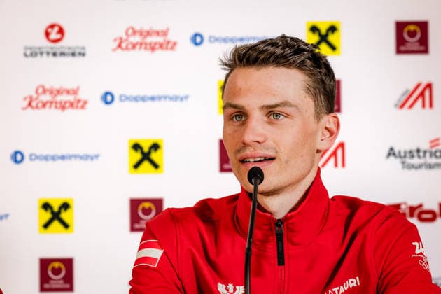 OLYMPICS - Winter Olympic Games, Olympische Spiele, Olympia, OS Milano Cortina 2026 VAL DI FIEMME,ITALY,09.FEB.26 - OLYMPICS, NORDIC SKIING, NORDIC COMBINED - Winter Olympic Games Milano Cortina 2026, press conference, PK, Pressekonferenz Ski Austria. Image shows Johannes Lamparter (AUT).  GEPAxpictures xMatthiasxTrinkl