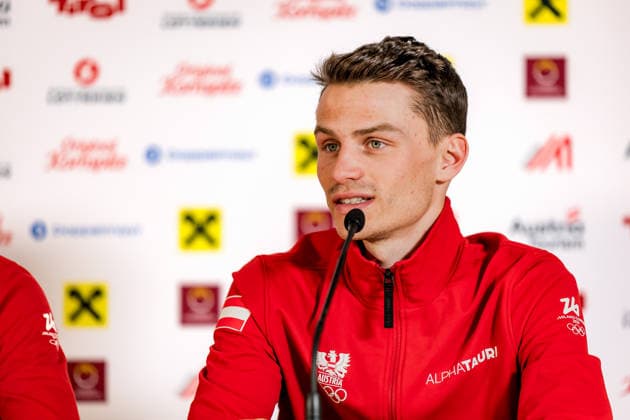 OLYMPICS - Winter Olympic Games, Olympische Spiele, Olympia, OS Milano Cortina 2026 VAL DI FIEMME,ITALY,09.FEB.26 - OLYMPICS, NORDIC SKIING, NORDIC COMBINED - Winter Olympic Games Milano Cortina 2026, press conference, PK, Pressekonferenz Ski Austria. Image shows Johannes Lamparter (AUT).  GEPAxpictures xMatthiasxTrinkl
