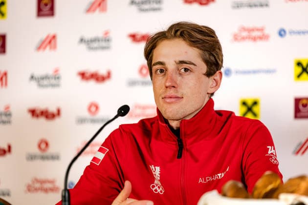 OLYMPICS - Winter Olympic Games, Olympische Spiele, Olympia, OS Milano Cortina 2026 VAL DI FIEMME,ITALY,09.FEB.26 - OLYMPICS, NORDIC SKIING, NORDIC COMBINED - Winter Olympic Games Milano Cortina 2026, press conference, PK, Pressekonferenz Ski Austria. Image shows Stefan Rettenegger (AUT).  GEPAxpictures xMatthiasxTrinkl