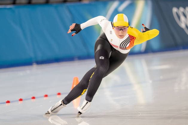 2026-02-09 - Milano Cortina 2026 Winter Olympics 1000m Women MILAN, ITALY - FEBRUARY 9: Fran Vanhoutte of Belgium during the 1000m Women on day 3 of the Milano Cortina 2026 Winter Olympics at the Milano Speed skating, Eisschnelllauf Arena on February 9, 2026 in Milan, Italy Milan Milano Speed Skating Arena Italy Content not available for redistribution in The Netherlands directly or indirectly through any third parties. Copyright: xAndrexWeeningx