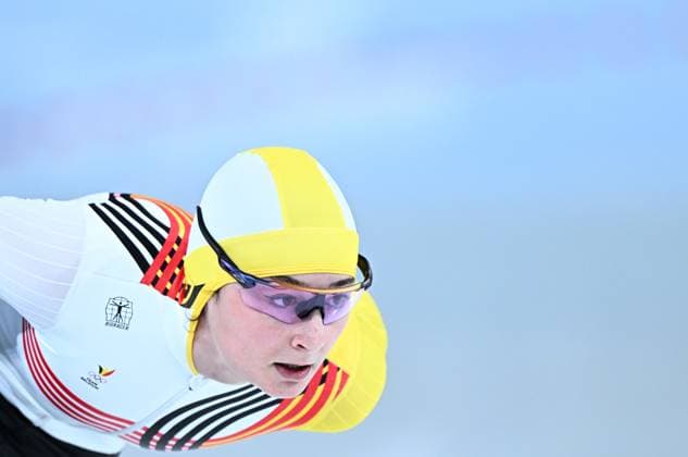 Belgian speed skater Fran Vanhoutte pictured in action during the Women s 1000m Speed skating, Eisschnelllauf race at the Milano Cortina 2026 Olympic Winter games, Winterspiele,Spiele, Summer games on Monday 09 February 2026 in Milan, Italy. The XXV Winter Olympics take place from 6 to 22 February 2026 in Italy. JASPERxJACOBS  x162170011x