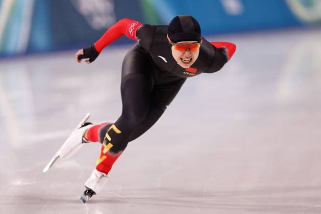 MILAN , 09-02-2026 , Milano Speed skating, Eisschnelllauf Stadium , season 2025 2026 , Olympic Winter games, Winterspiele,Spiele, Summer games 2026 - Speed Skating 1000m ladies, Picture shows Ruining Tian Olympic Winter Games 2026 - Speed Skating 1000m ladies  x201439733x Copyright: