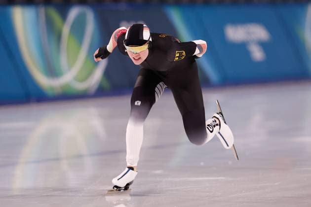 MILAN , 09-02-2026 , Milano Speed skating, Eisschnelllauf Stadium , season 2025 2026 , Olympic Winter games, Winterspiele,Spiele, Summer games 2026 - Speed Skating 1000m ladies, Picture shows Anna Ostlender Olympic Winter Games 2026 - Speed Skating 1000m ladies  x201439741x Copyright: