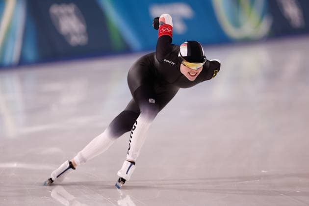MILAN , 09-02-2026 , Milano Speed skating, Eisschnelllauf Stadium , season 2025 2026 , Olympic Winter games, Winterspiele,Spiele, Summer games 2026 - Speed Skating 1000m ladies, Picture shows Anna Ostlender Olympic Winter Games 2026 - Speed Skating 1000m ladies  x201439744x Copyright: